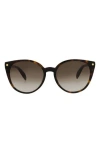Alexander Mcqueen Mcqueen 55mm Gradient Cat Eye Sunglasses In Avana Avana Brown