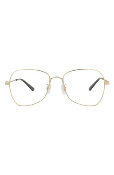 Alexander Mcqueen Mcqueen 55mm Square Optical Glasses In Gold Gold Transparent