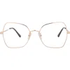 Alexander Mcqueen Mcqueen 55mm Square Optical Glasses In Gold