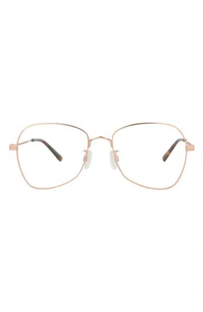Alexander Mcqueen Mcqueen 55mm Square Optical Glasses In Rose Gold Transparent