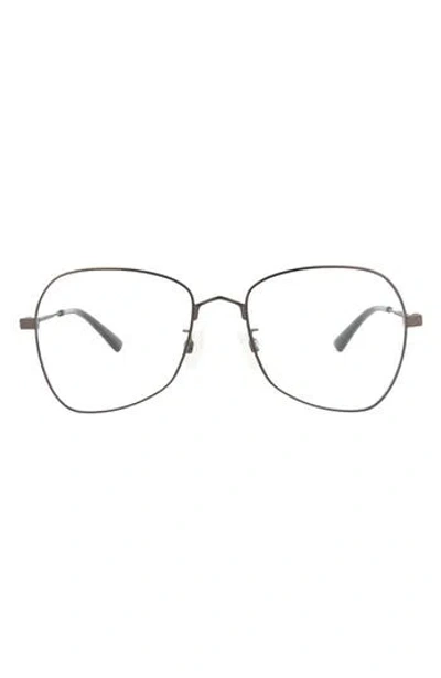 Alexander Mcqueen Mcqueen 55mm Square Optical Glasses In Ruthenium Transparent