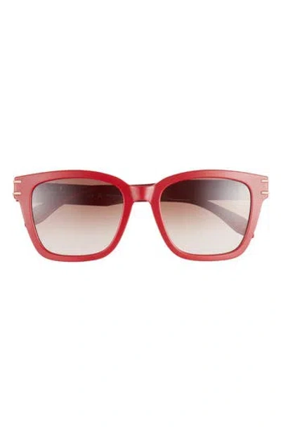 Alexander Mcqueen Mcqueen 55mm Square Sunglasses In Burgundy Burgundy Brown