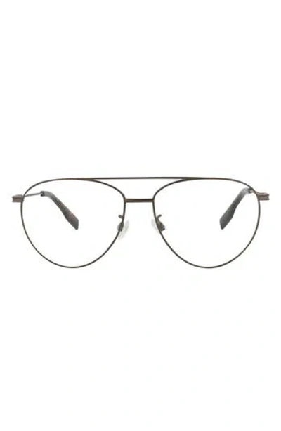 Alexander Mcqueen Mcqueen 56mm Aviator Optical Glasses In Ruthenium Transparent