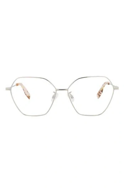 Alexander Mcqueen Mcqueen 56mm Cat Eye Optical Glasses In Metallic