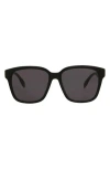 Alexander Mcqueen Mcqueen 56mm Square Sunglasses In Black Black Grey