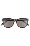 Alexander Mcqueen Mcqueen 56mm Square Sunglasses In Black Black Grey