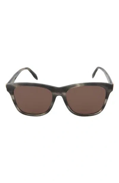 Alexander Mcqueen Mcqueen 56mm Square Sunglasses In Grey Grey Brown