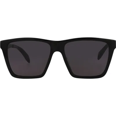Alexander Mcqueen Mcqueen 57mm Square Sunglasses In Black Ruthenium Grey