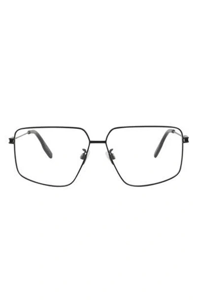 Alexander Mcqueen Mcqueen 58mm Square Optical Glasses In Black Black Transparent