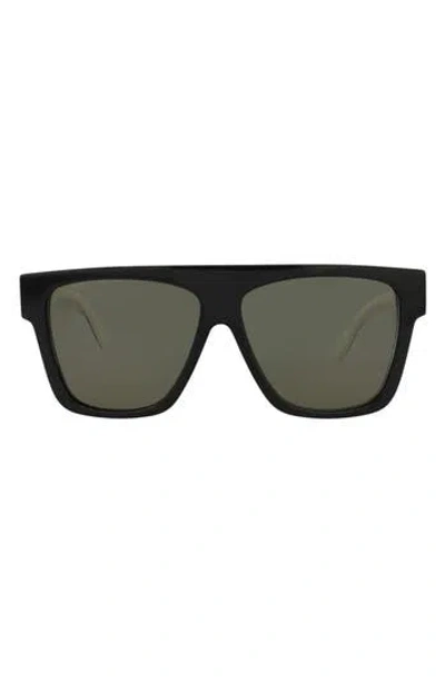 Alexander Mcqueen Mcqueen 59mm Shield Sunglasses In Black Black Green