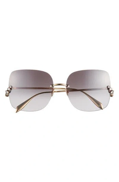 Alexander Mcqueen Mcqueen 63mm Frameless Sunglasses In Brown