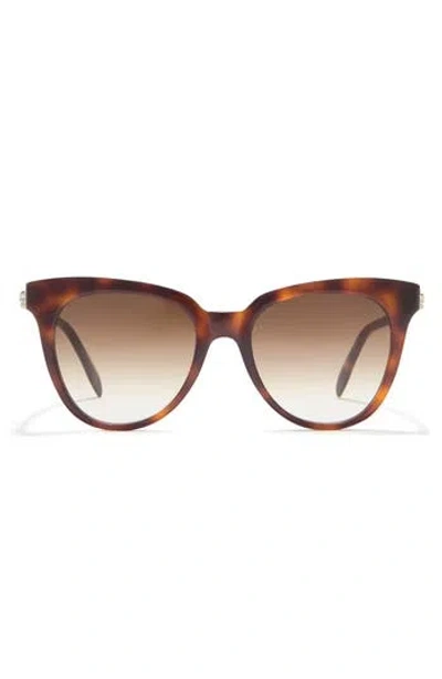 Alexander Mcqueen 53mm Cat Eye Sunglasses In Brown