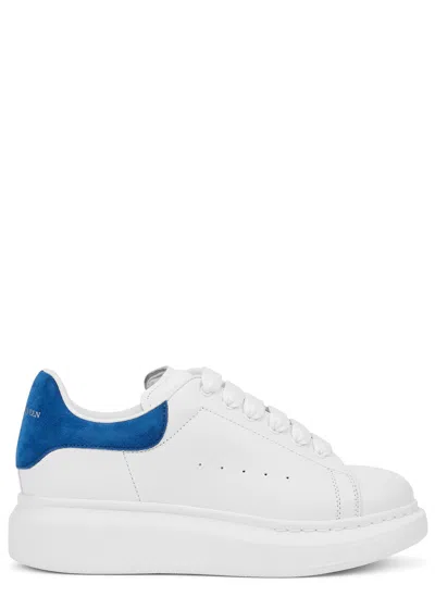 Mcqueen Alexander  Kids Oversized Leather Sneakers In White