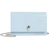 Alexander Mcqueen Mini Skull Croc-embossed Crossbody Bag In Shirting Blue