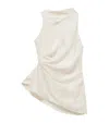 Alexander Mcqueen Mcqueen Asymmetric Crinkled Satin Top In Gold
