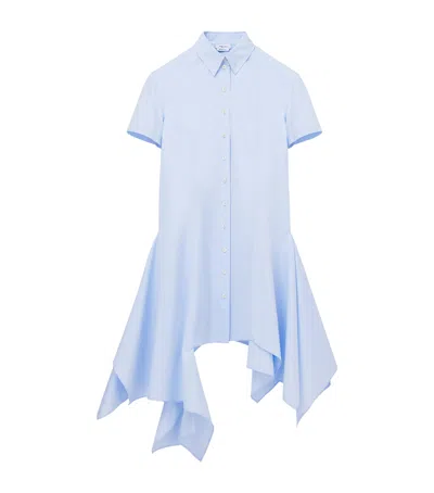 Alexander Mcqueen Asymmetric Shirt Midi Dress In Blue
