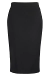 Alexander Mcqueen Mcqueen Back Button Wool Gabardine Pencil Skirt In Black