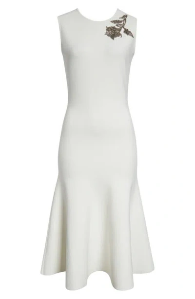 ALEXANDER MCQUEEN MCQUEEN BANSHEE EMBROIDERY A-LINE MIDI DRESS