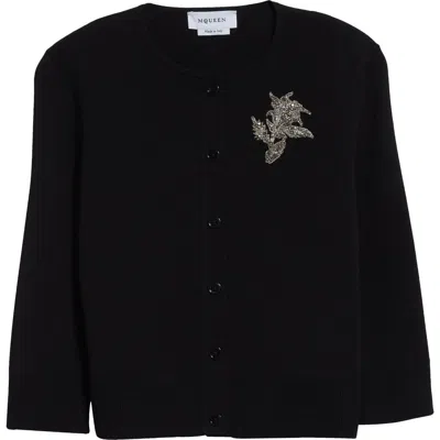 ALEXANDER MCQUEEN MCQUEEN BANSHEE EMBROIDERY CROP CARDIGAN