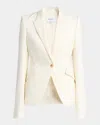 Alexander Mcqueen Mcqueen Single Breasted Wool Martingale Blazer In Bone