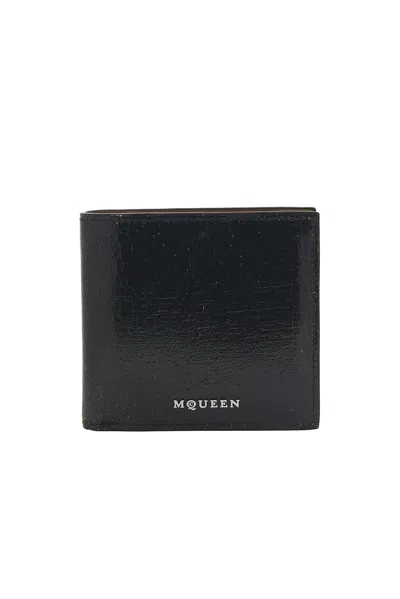 Alexander Mcqueen Leather Bifold Wallet With In Black