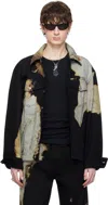 Alexander Mcqueen Abstract Print Denim Jacket In 1080