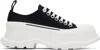 Alexander Mcqueen Black Canvas Tread Slick Sneakers In Multi