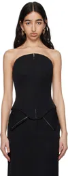 Alexander Mcqueen Black Corset Top In 1000 Black
