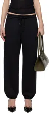 Alexander Mcqueen Black Embroidered Skull Lounge Pants In 1000 Black