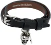 Alexander Mcqueen Black Hammered Studs Double-wrap Bracelet In 1000 Black