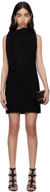 Alexander Mcqueen Black Knot Detail Minidress In 1000 Black