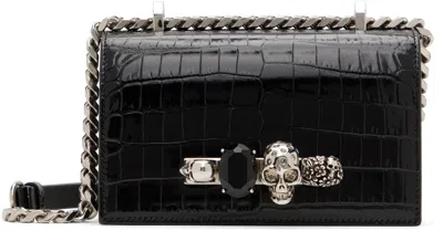 Alexander Mcqueen Black Mini Jewelled Satchel In 1001 Black