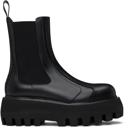 Alexander Mcqueen Leather Boots In Black