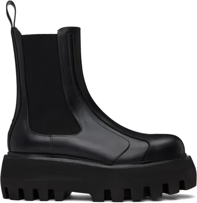 ALEXANDER MCQUEEN BLACK SOFA CHELSEA BOOTS