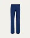 Alexander Mcqueen Bootcut Leaf Crepe Trousers In Midniteblu