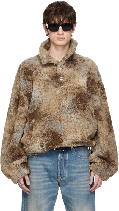 Alexander Mcqueen Brown Oversized Forrest Fleece Sweater In 2052