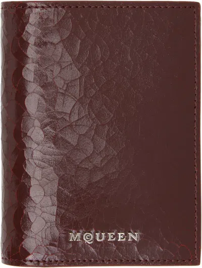 Alexander Mcqueen Burgundy Bifold Card Holder In 6467