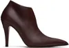 Alexander Mcqueen Burgundy Birdee Slashed Pump Boots In 6026 Wine