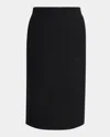 Alexander Mcqueen Mcqueen Back Button Wool Gabardine Pencil Skirt In Black