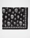Alexander Mcqueen Skull Printed Frayed-edge Scarf In 1078 Black Ivory