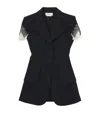 Alexander Mcqueen Alexander Mc Queen Sleeveless Jacket In Black/ivory Spider Web Lace In Black