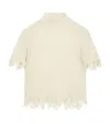 Alexander Mcqueen Cotton & Silk Spider Lace Top In White