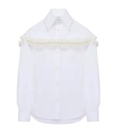 ALEXANDER MCQUEEN COTTON SLASHED CREPONNE DETAIL SHIRT