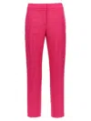 Alexander Mcqueen Fuchsia Cigarette Pants With Welt Pocket In Viscose Blend Woman In Purple