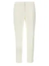 Alexander Mcqueen Mcqueen Straight-fit Crepe Pants With Ironed Front Crease In Neutral