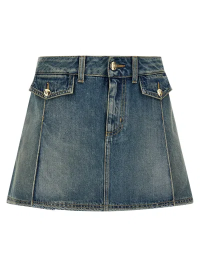 Alexander Mcqueen Denim Mini Skirt Skirts Light Blue
