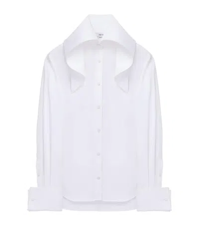 Alexander Mcqueen Draped Collar Shirt In White