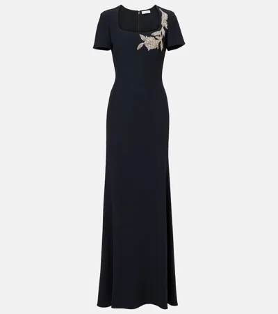ALEXANDER MCQUEEN EMBROIDERED CRÊPE GOWN