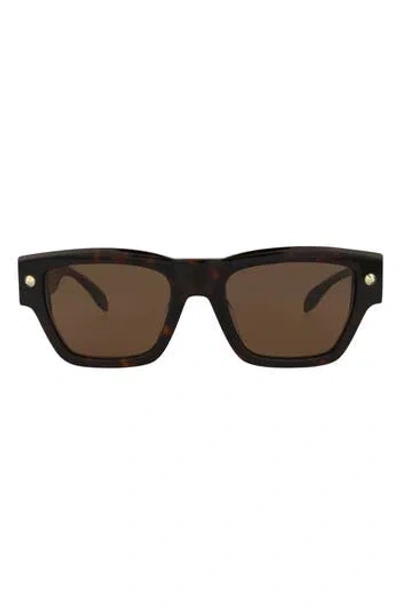 Alexander Mcqueen Mcqueen Fashion 53mm Square Sunglasses Glasses In Havana Havana Brown