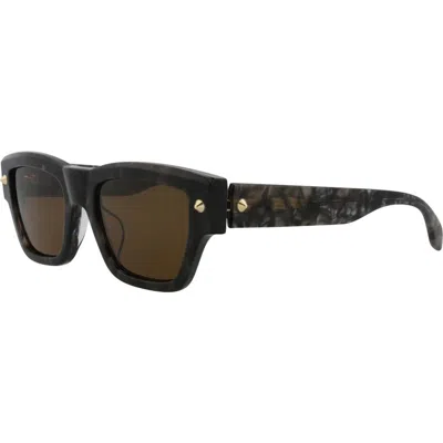Alexander Mcqueen Mcqueen Fashion 53mm Square Sunglasses Glasses In Brown